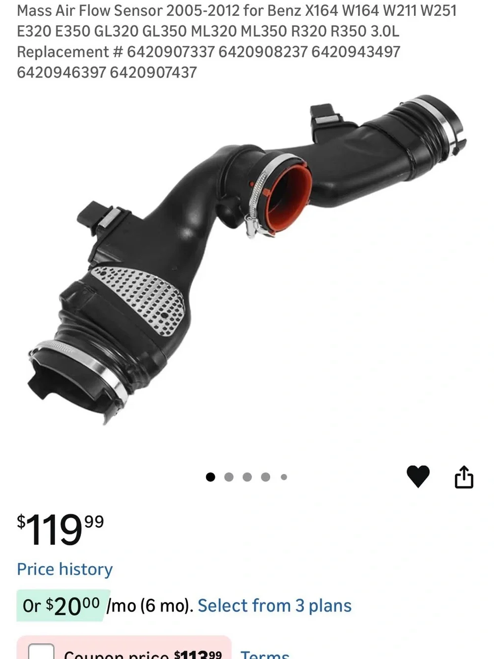 Amazon Black and Red Intake Air Hose for VR/AR Electronics Accessories